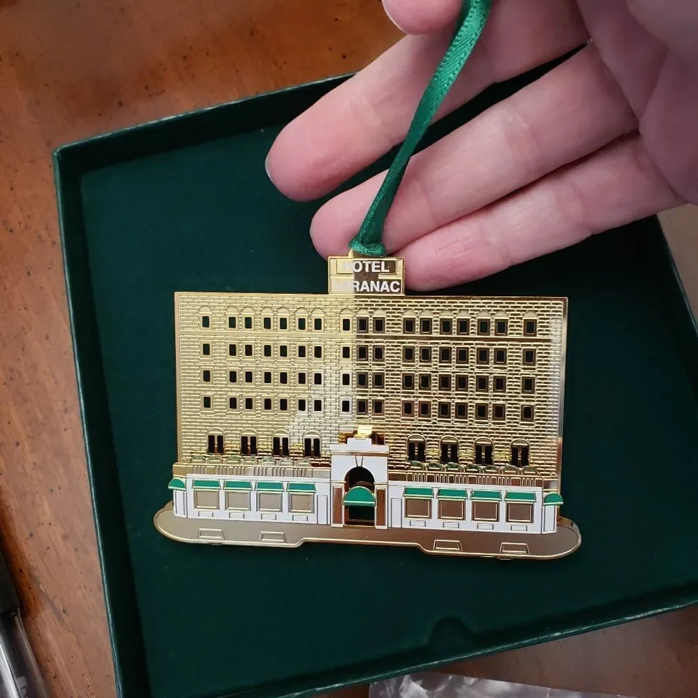 HOTEL SARANAC Collectible Brass Ornament Saranac Lake NY